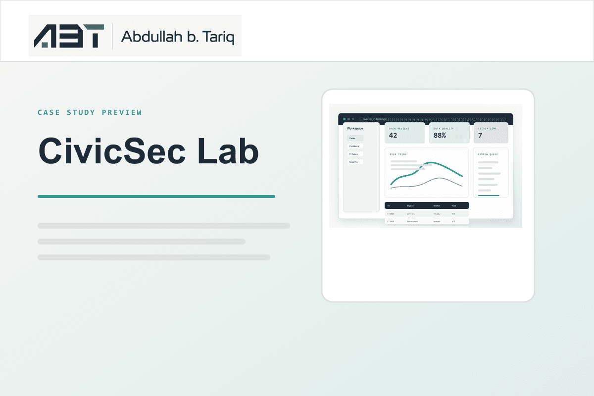 Mini browser preview of the CivicSec Lab case study page