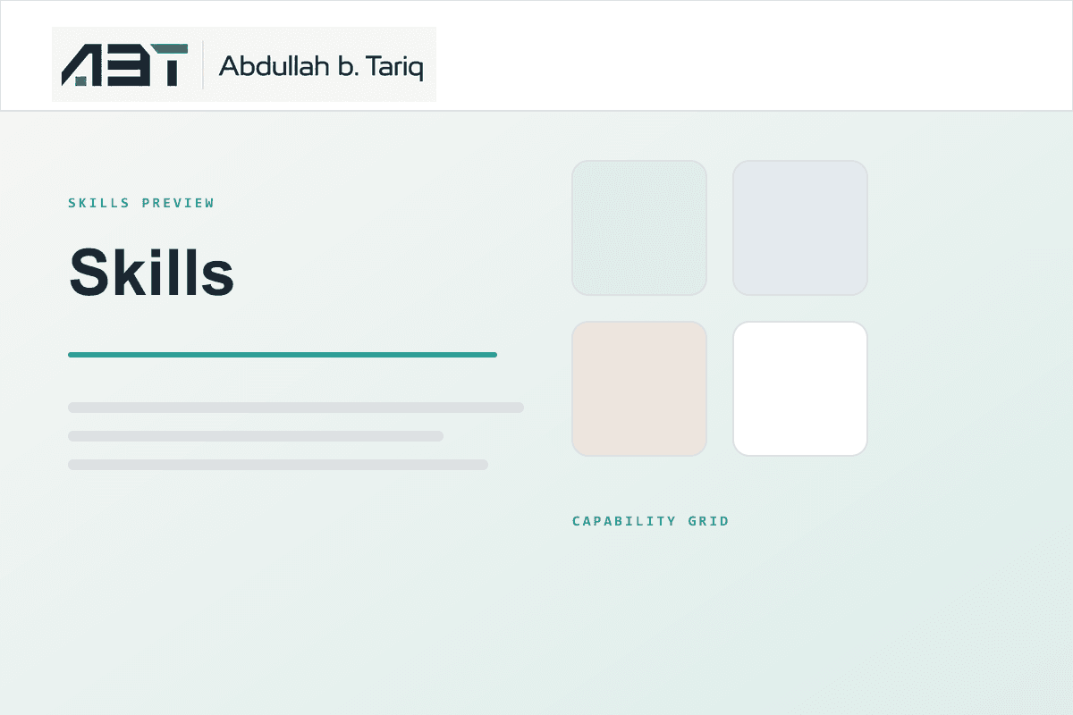 Mini browser preview of the Skills page