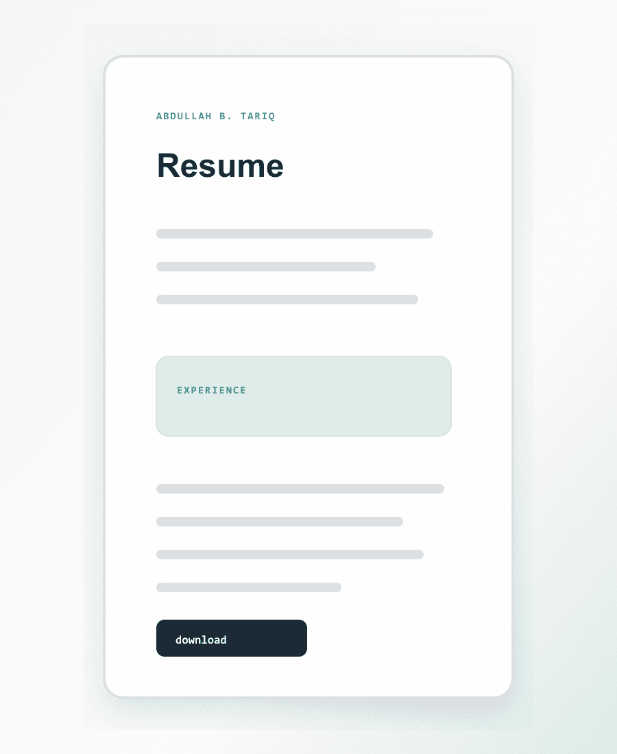 Resume preview